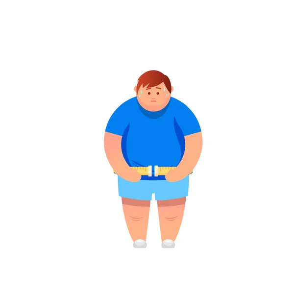 Abdomen gordo, hombre con sobrepeso con un gran vientre — Vector de stock