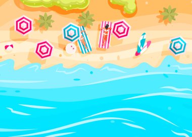 İnsanlar yüzmek ve güneşlenmek. 