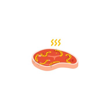  Cartoon style piece of raw meat. clipart