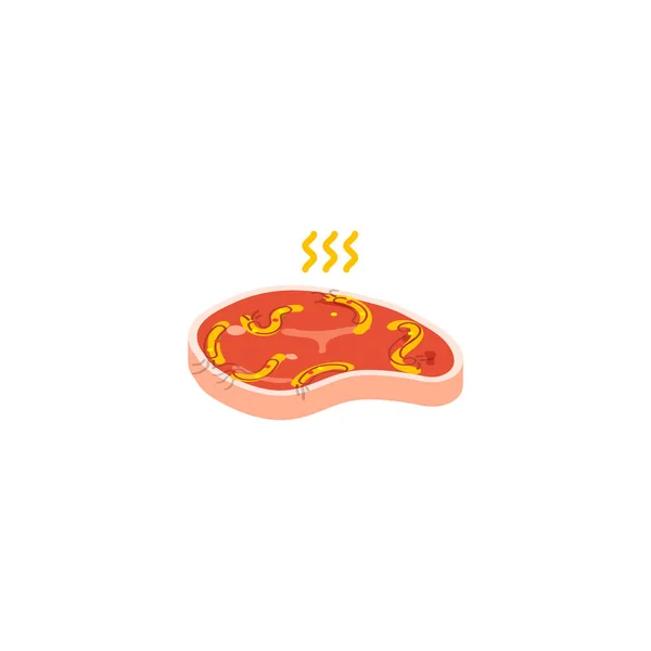 Carne cruda al estilo de dibujos animados . — Vector de stock