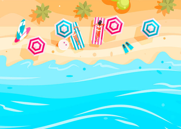 Люди плавают и загорают
. 