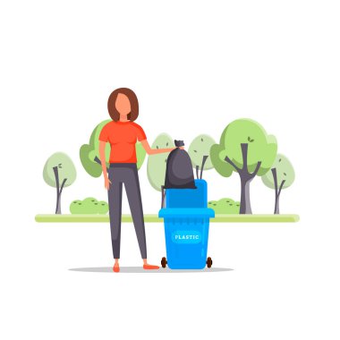 Kadın el çöp bir plastik şişe içine atar.