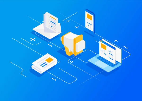 Agência de marketing digital . —  Vetores de Stock