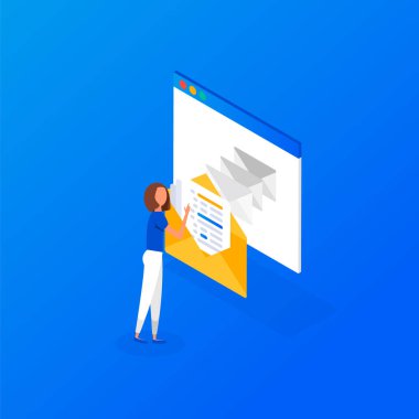E-posta simgesi izometrik, Web sayfası şablonu