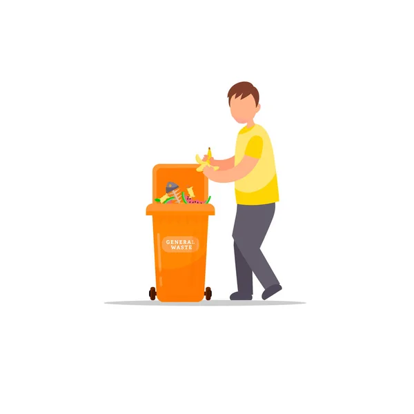 Man hand throws garbage — Stock Vector