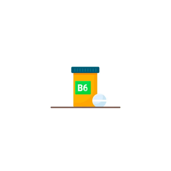 Caixa com vitaminas. B6 — Vetor de Stock