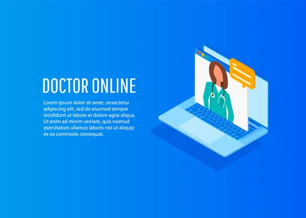 Medicinskt samråd och stöd online. — Stock vektor