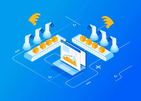 Industrie 4.0, Internet van dingen — Stockvector