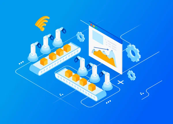 Industria 4.0, Internet delle cose — Vettoriale Stock