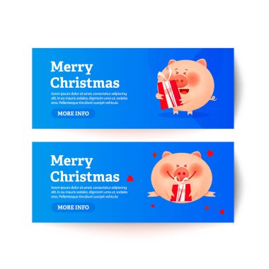 Renkli numaralarla 2019 bir şişko domuz ve kalpler