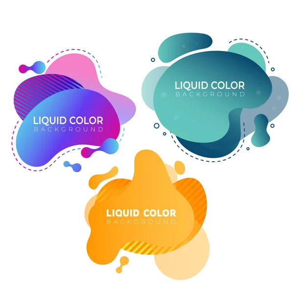 Fluid gradient shapes composition set Royalty Free Stock Illustrations