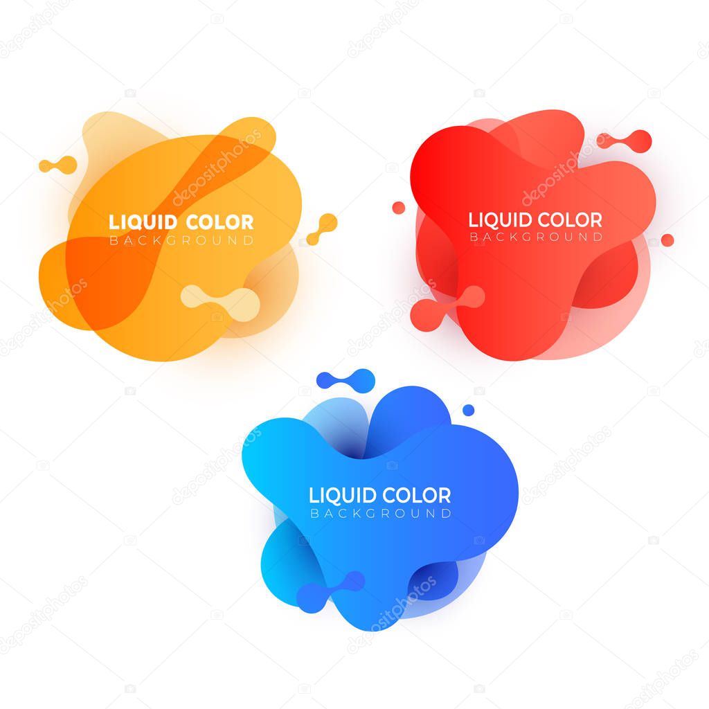 Fluid gradient shapes composition set 