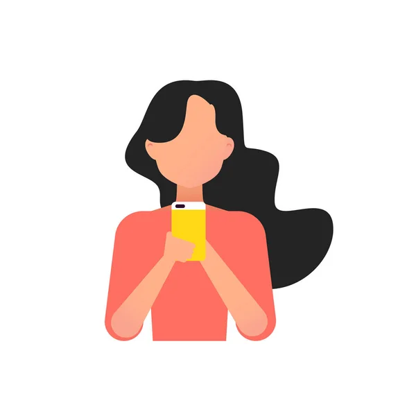 Chica joven usando el teléfono — Vector de stock