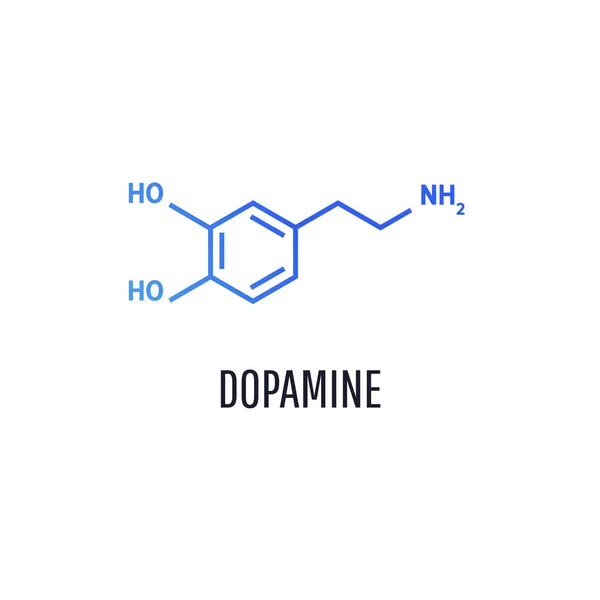 Dopamin Molekulare Chemische Formel Isoliert Auf Weißem Hintergrund Vektorsymbol — Stockvektor