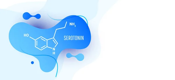Formula chimica strutturale dell'ormone della serotonina — Vettoriale Stock