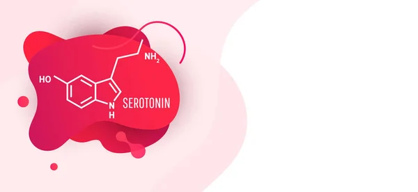 Fórmula química estructural de la hormona serotonina — Vector de stock