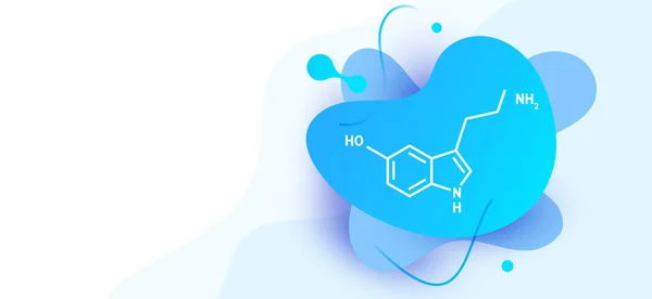 Formule chimique structurelle de l'hormone sérotonine — Image vectorielle