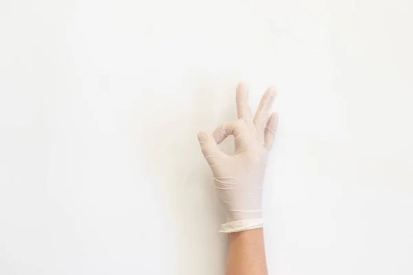 Doctor or Nurse human hand showing gesture — Stock Fotó