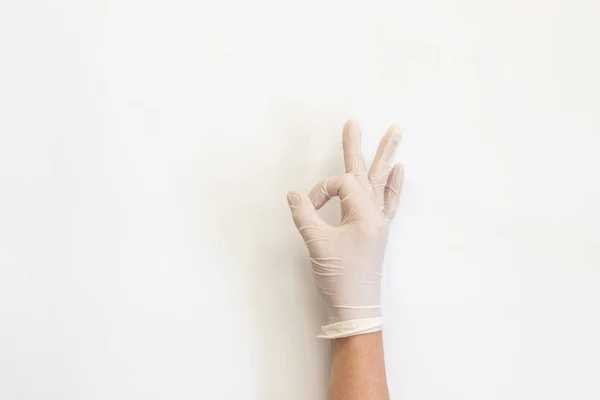 Doctor or Nurse human hand showing gesture — Stock Fotó