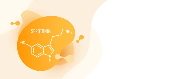 Formule chimique structurelle de l'hormone sérotonine — Image vectorielle