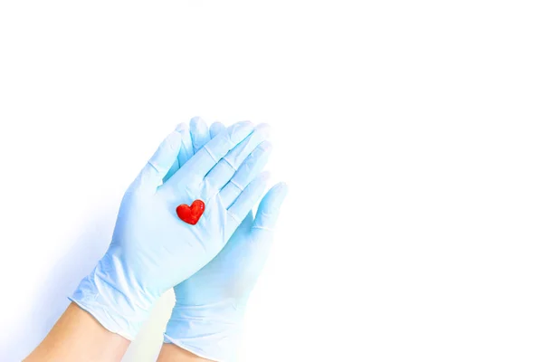 Lékařská rukavice na ochranu a péči o pacienty. — Stock fotografie