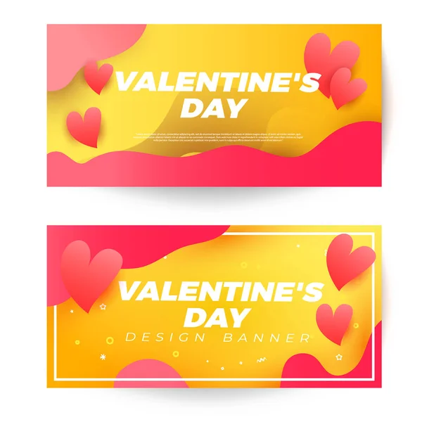 Banner Venda Dia Dos Namorados Com Padrão Coração Ilustração Vetorial —  Vetores de Stock