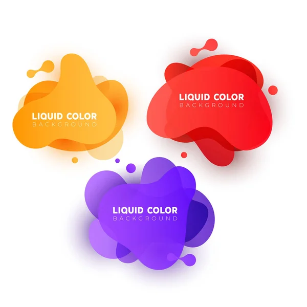 Set of graphic liquid gradient splashes — Stock Vector