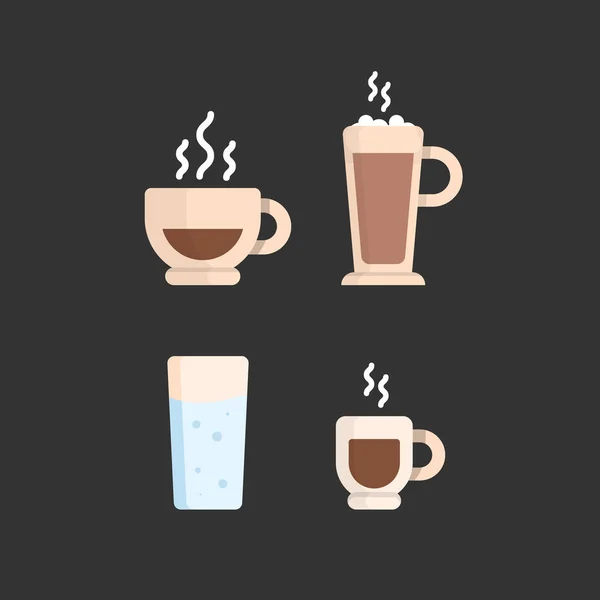 Koffie cups vector illustratie geïsoleerd op achtergrond — Stockvector