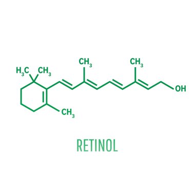 Retinol, vizyon ve kemik büyüme, sağlıklı cilt ve saç için vitamin A. uçucu
