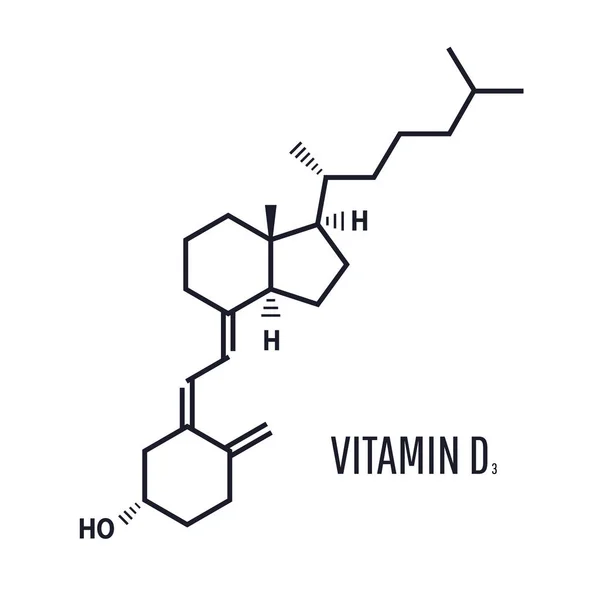 Vitamine d-formule is het waarborgen van de absorptie van calcium en fosfor uit eten — Stockvector