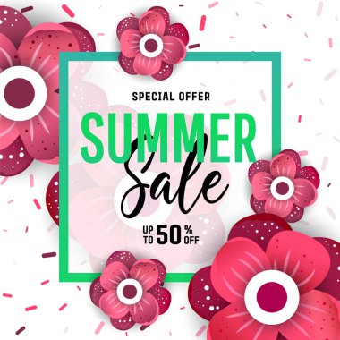 Yaz satış arka plan düzen afiş.