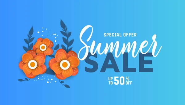 Zomer verkoop banner ontwerp sjabloon — Stockvector