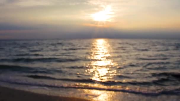 Reise Und Urlaubskonzept Meereswellen Plätschern Einem Sonnigen Sommertag Leichte Brise — Stockvideo