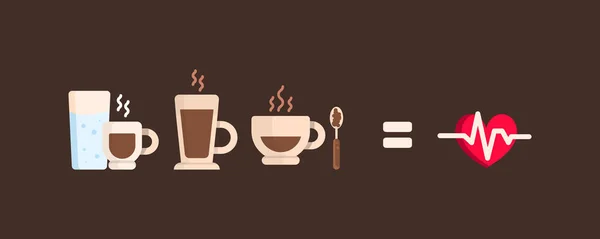 Чашка эспрессо, латте, чашка растворимого кофе. Инфографика — стоковый вектор