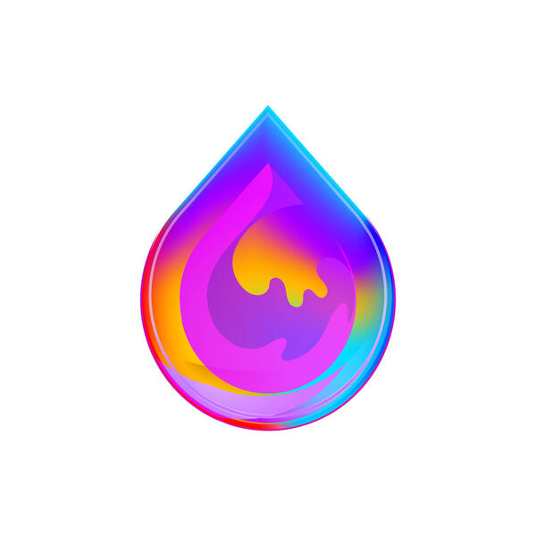 Liquid colorful water drop logo design gradient vector template concept. Vector illustration design template. Clean water, filtration.
