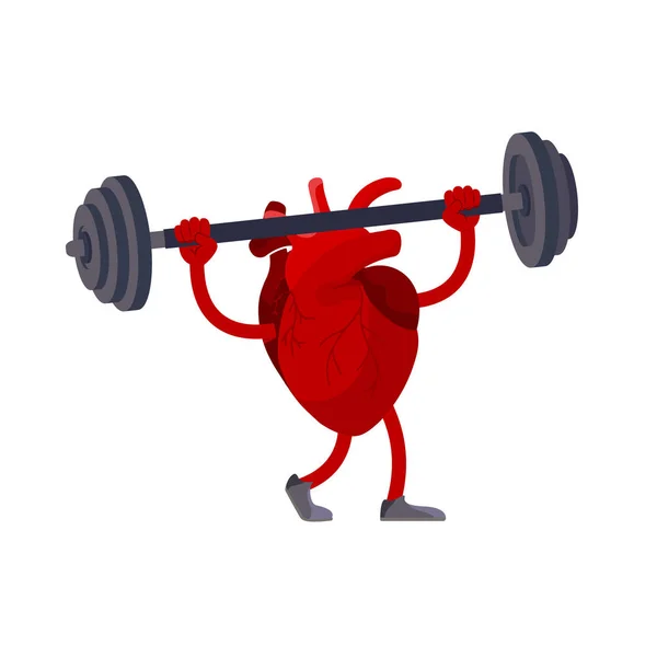 Halter ile egzersiz yapan insan kalp organıspor fitness tasarım konsepti