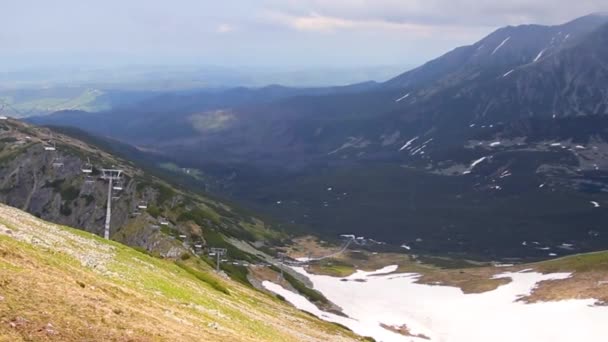 Vista del valle en verano, montañas Kasprowy Wierch y Gasienicowa, Kasprowy Wierch. Polonia — Vídeos de Stock
