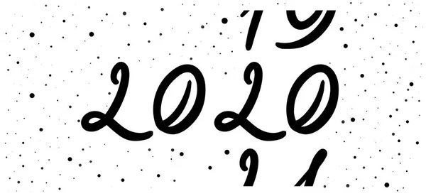 Hyvää uutta vuotta 2020 logo tekstin suunnittelu. Luova tasainen lay teksti kirjoitus . — vektorikuva