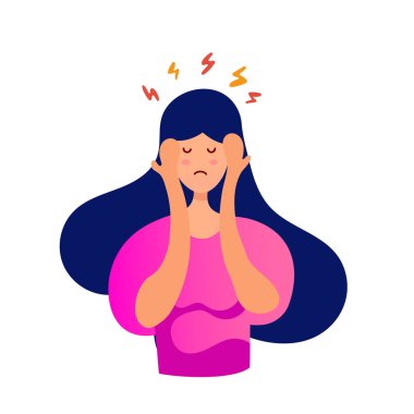 Genç kız depresyonda. İş yerinde stres.