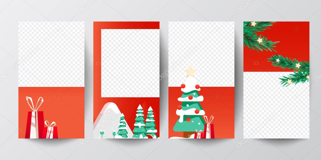 Background xmas design of christmas trees with gifts. Horizontal christmas poster, greeting cards, headers, website