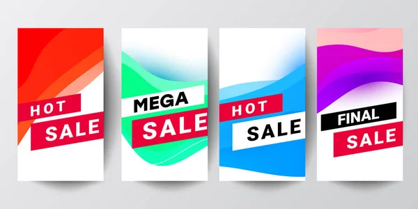 Set di storie vendita banner sfondo. Utilizzabile per, sito web, app mobile, poster, volantino — Vettoriale Stock