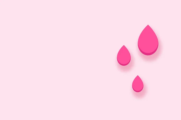 Gotas de sangre sobre un fondo rosa. Concepto de ciclo menstrual de salud femenina — Foto de Stock