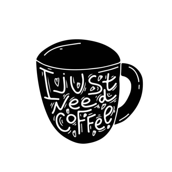 Пейте кофейную цитату типографика чашки кофе, дизайн рекламных брошюр и приглашения в кафе, рестораны. Векторная иллюстрация . — стоковый вектор