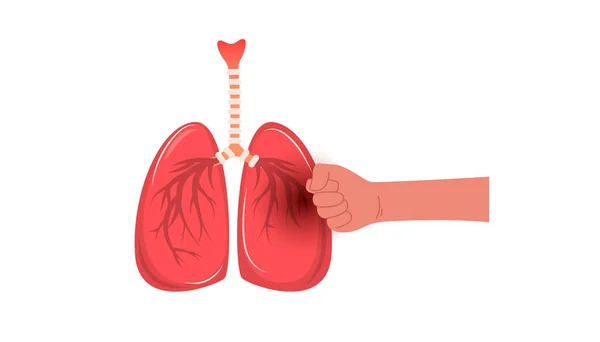 Dolor Intenso Los Pulmones Causa Una Enfermedad Puño Humano Supera — Vector de stock