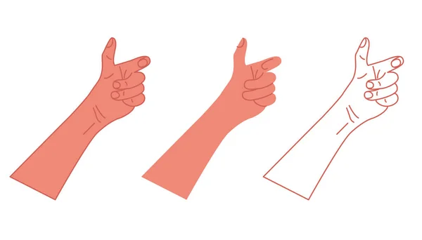 Mano Humana Aislada Sobre Fondo Blanco Ilustración Vectorial — Vector de stock