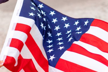 Tasarım için Amerika Bayrağı arka planı. Demokrasi, vatanseverlik sembolü olarak ABD ulusal bayrağı, ya da 4 Temmuz 'u anma günü..