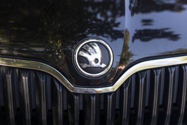 Odessa, Ukrayna - 4 Ağustos 2020: Skoda Auto markasının logosu.