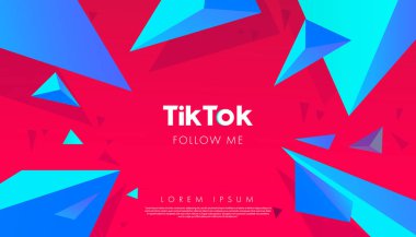 Geometrik eğimli Tik tok arkaplanı metin ve kopyalama alanı ile yaratıcı eğilimler