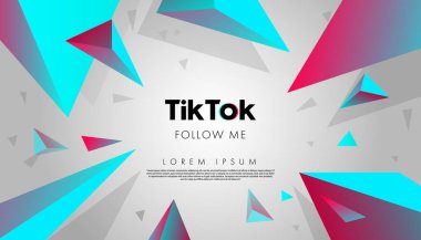 Geometrik gradyan şekilli yaratıcı trendler Tik tok arka planı. Vektör çizimi. Poster, afiş, kapak sunumu, broşür, davetiye için modern minimalist tasarım.