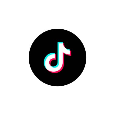 Beyaz arka planda gölgesi olan Tik Tok logosu